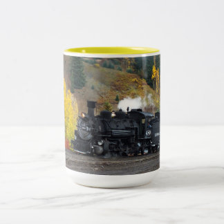 Zug in Silverton Zweifarbige Tasse