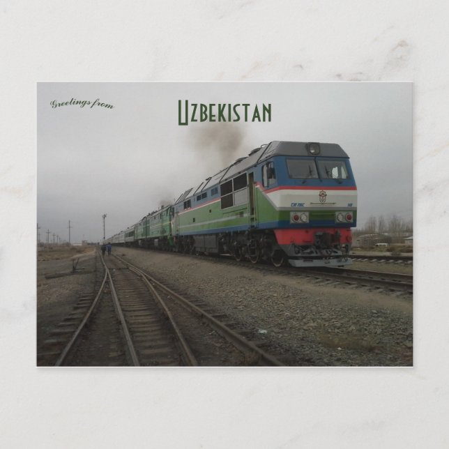Zug in Usbekistan Postkarte (Vorderseite)