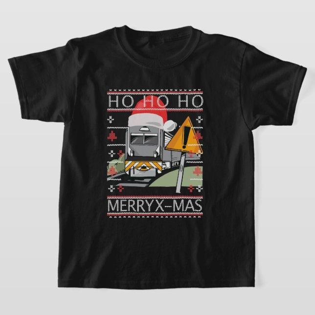 Zug mit dem Treiber für den Dampfzug von Weihnacht T-Shirt (Ablage )