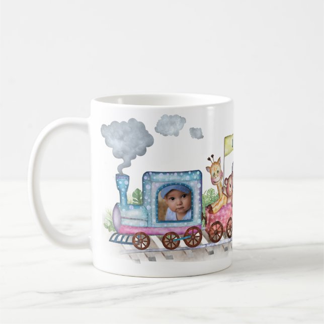 Zug niedliches Foto Aquarell Kaffeetasse (Links)