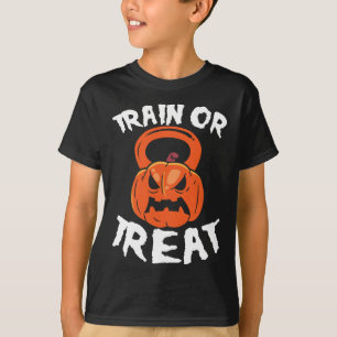 Zug oder Leckerei Halloween Kettlebell Ausrichtung T-Shirt