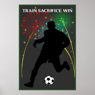 Zug-Opfer-Gewinn-Fußball-Plakat Poster