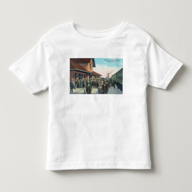 Zug-Passagiere De-Boarding Kleinkind T-shirt (Vorderseite)