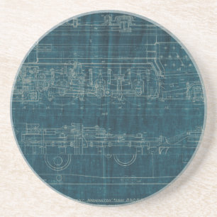 Zug-Plan I Sandstein Untersetzer