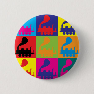 Zug-Pop-Kunst Button