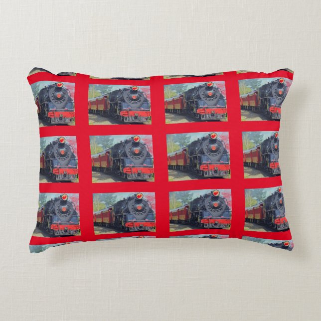 'Zug' Print' Kinderzimmer Dekokissen (Vorderseite)