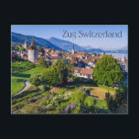 Zug Schweiz Postkarte<br><div class="desc">Stadt Zug in der Schweiz. Foto aufgenommen am Morgen als die Sonne zu steigen begann. www.sumnersgraphics.com</div>