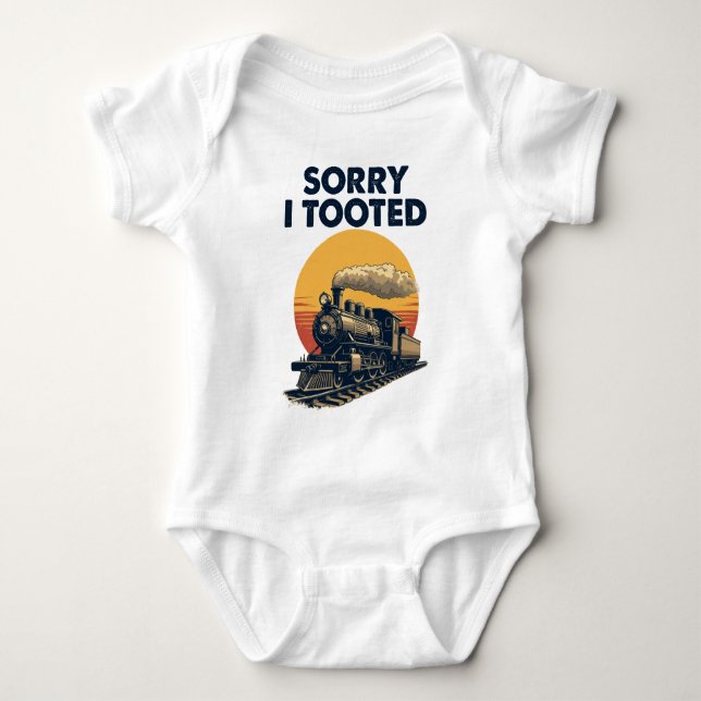 Zug Sorry, dass ich getoodet Funny Locomotive Rail Baby Strampler (Vorderseite)