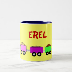 Zug-Tasse - personalisiert Zweifarbige Tasse