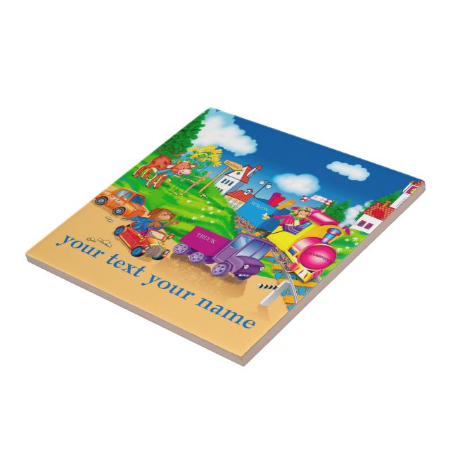 Zug und Auto Fliese (Seite)