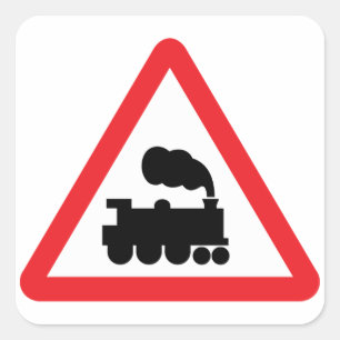 Zug-Verkehrsschild-Aufkleber Quadratischer Aufkleber