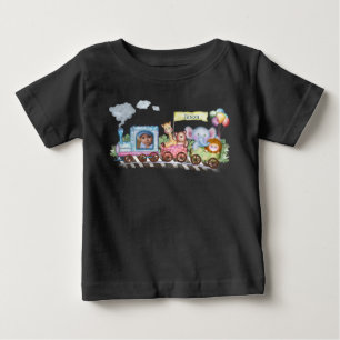 Zug Wasserfarbe süß Baby T-shirt