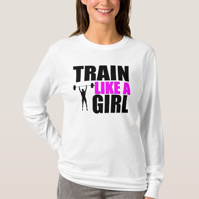 Zug wie ein Mädchen - Damen-FitnessHoodie T-Shirt (Vorderseite)