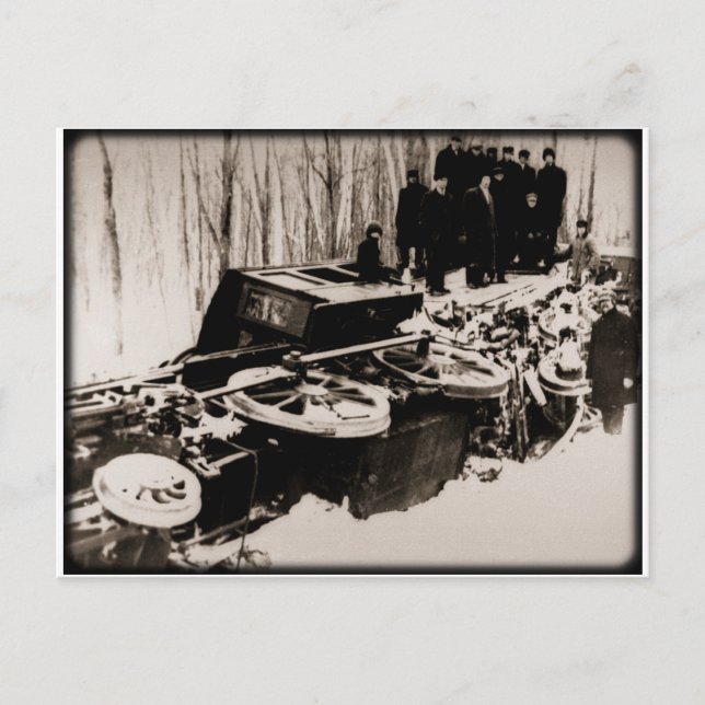 Zug Wreck in Harbour Beach Michigan Postkarte (Vorderseite)