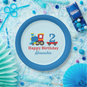 Zug zum Geburtstag Pappteller