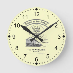 Zugang nach Neu-England, New-Haven Eisenbahn Runde Wanduhr