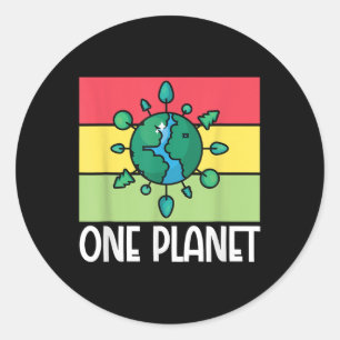 Zugang zum Umweltschutz auf einem Planeten Runder Aufkleber