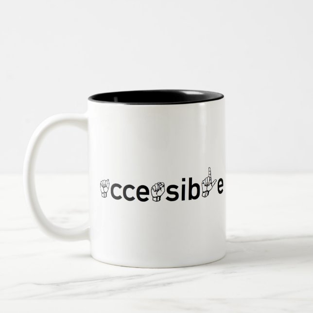 zugänglich - ASL Zweifarbige Tasse (Links)