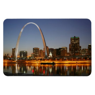 Zugangs-Bogen St. Louis Mississippi nachts Magnet
