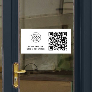 Zugangskontrolle QR-Code Firmenlogo Eingang Fensteraufkleber