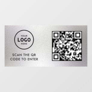 Zugangskontrolle QR-Code Geschäftslogo Eingang B Fensteraufkleber