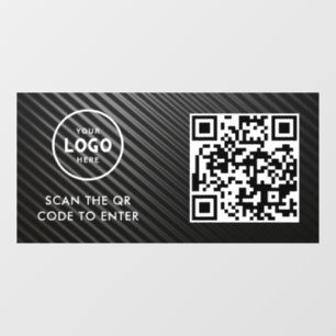 Zugangskontrolle QR-Code Geschäftslogo Eingang B Fensteraufkleber