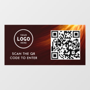 Zugangskontrolle   QR-Code Geschäftslogo Eingang B Fensteraufkleber