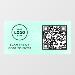 Zugangskontrolle QR-Code Geschäftslogo Eingang B Fensteraufkleber