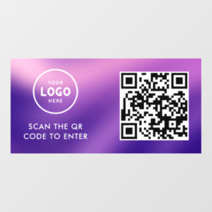 Zugangskontrolle QR-Code Geschäftslogo Eingang B Fensteraufkleber