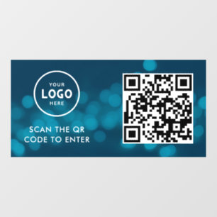 Zugangskontrolle QR-Code Geschäftslogo Eingang B Fensteraufkleber