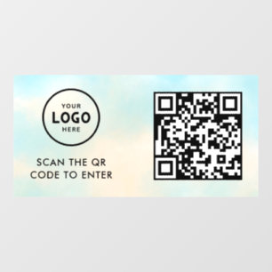 Zugangskontrolle   QR-Code Geschäftslogo Eingang B Fensteraufkleber