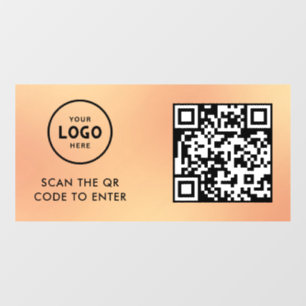 Zugangskontrolle QR-Code Geschäftslogo Eingang B Fensteraufkleber