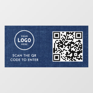 Zugangskontrolle QR-Code Geschäftslogo Eingang B Fensteraufkleber