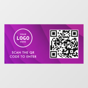 Zugangskontrolle QR-Code Geschäftslogo Eingang B Fensteraufkleber