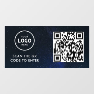 Zugangskontrolle QR-Code Geschäftslogo Eingang B Fensteraufkleber