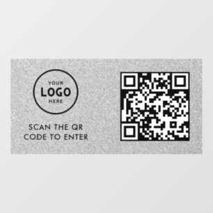 Zugangskontrolle QR-Code Geschäftslogo Eingang B Fensteraufkleber