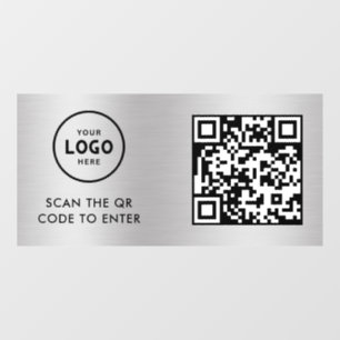 Zugangskontrolle QR-Code Geschäftslogo Eintrag B Fensteraufkleber
