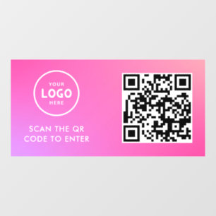 Zugangskontrolle QR-Code Geschäftslogo Eintrag B Fensteraufkleber