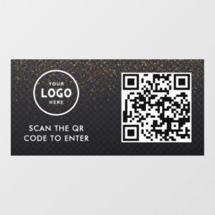 Zugangskontrolle QR-Code Geschäftslogo Eintrag B Fensteraufkleber