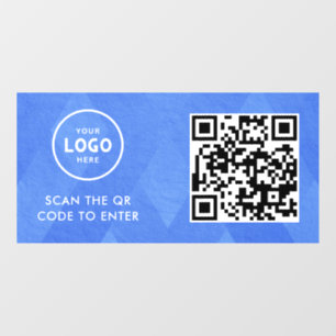 Zugangskontrolle QR-Code Geschäftslogo Eintrag B Fensteraufkleber