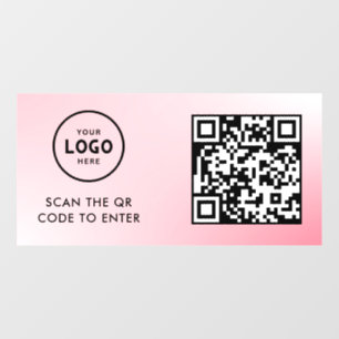 Zugangskontrolle QR-Code Geschäftslogo Eintrag B Fensteraufkleber