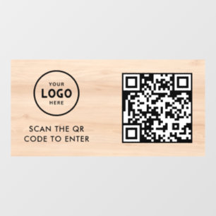 Zugangskontrolle QR-Code Geschäftslogo Eintrag B Fensteraufkleber