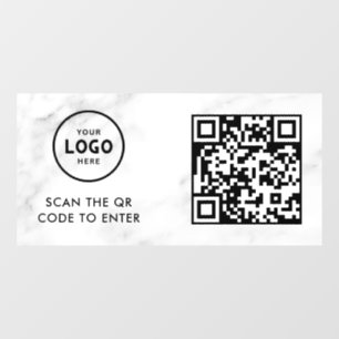 Zugangskontrolle QR-Code Geschäftslogo Eintrag B Fensteraufkleber