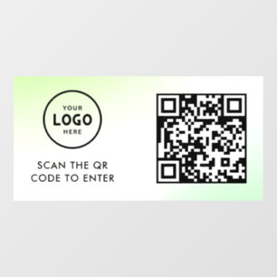 Zugangskontrolle QR-Code Geschäftslogo Eintrag B Fensteraufkleber