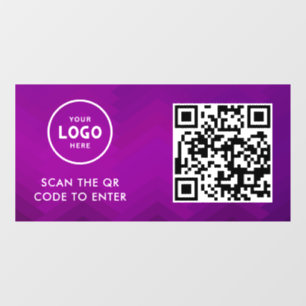 Zugangskontrolle QR-Code Geschäftslogo Eintrag B Fensteraufkleber