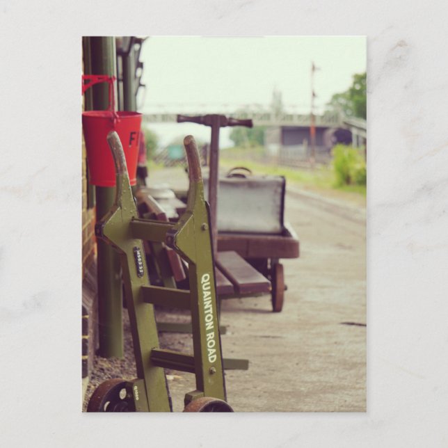 Zugbahnsteig Vintag Postkarte (Vorderseite)