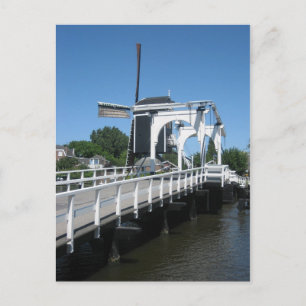Zugbrücke und Windmühle Postkarte