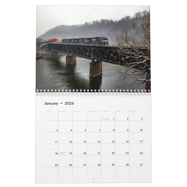 Züge auf Brücken-Kalender Kalender (Jan 2026)