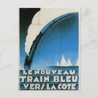 Züge Bleu Cote D'Azur Französisch Art Deco Reisen Postkarte