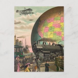 Züge, Flugzeug und alles andere Postkarte
